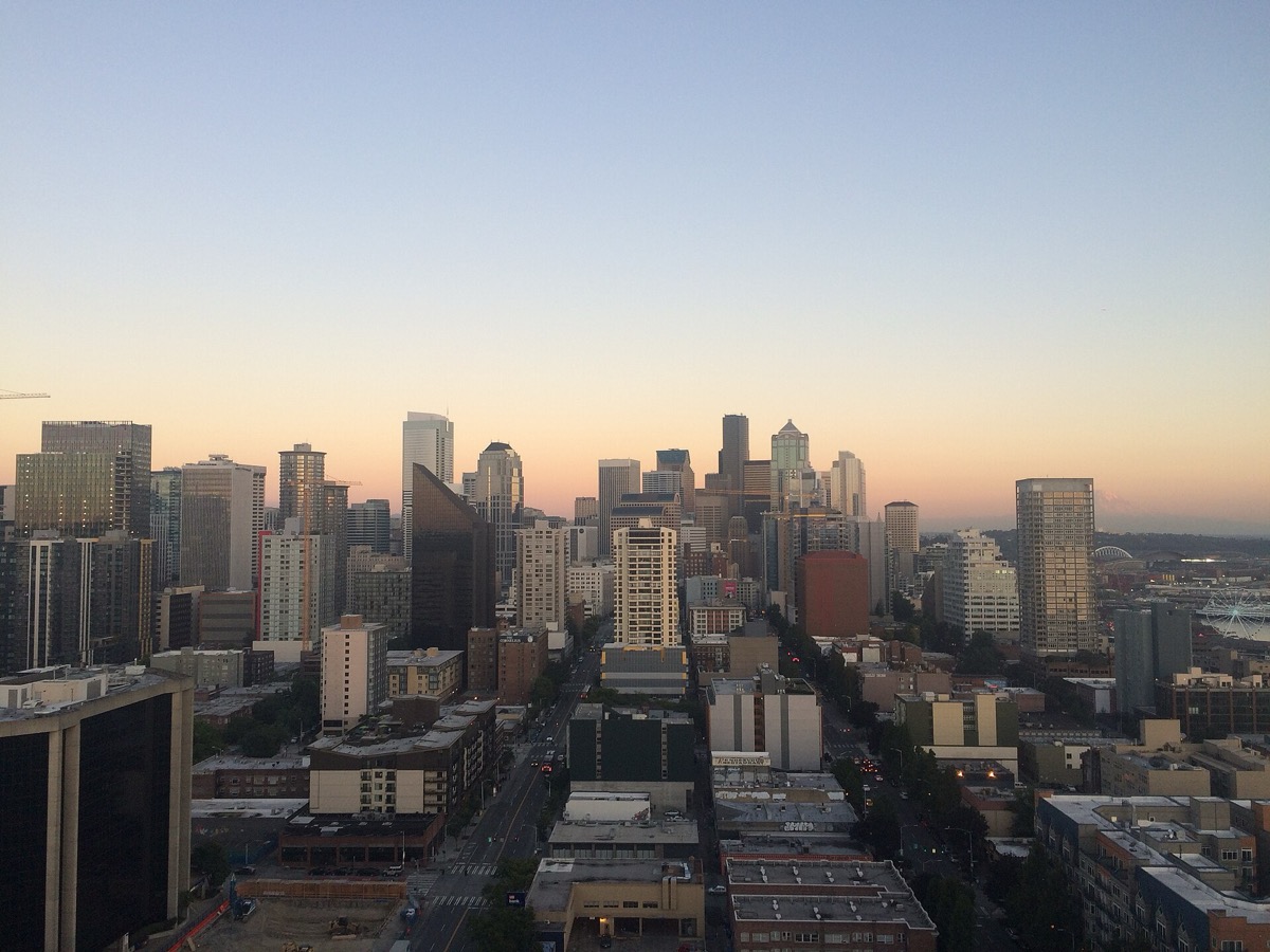 Downtown Seattle skyline viewed from above